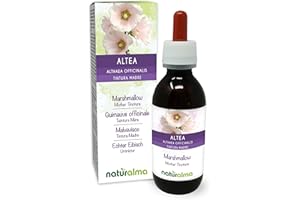 Marshmallow (Althaea officinalis) Roots Alcohol-Free Mother Tincture Naturalma - Liquid Extract Drops 120 ml - Food Supplement - Vegan