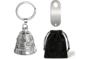 GomTrynxil Guardian Bell Biker Bell, Motorrad Glocke Glücksbringer, Reitglocke Motorrad Glöckchen mit Schlüsselanhänger und Ring, Motorradglocke Schlüsselanhänger Personalisiert Pendant mit Beutel
