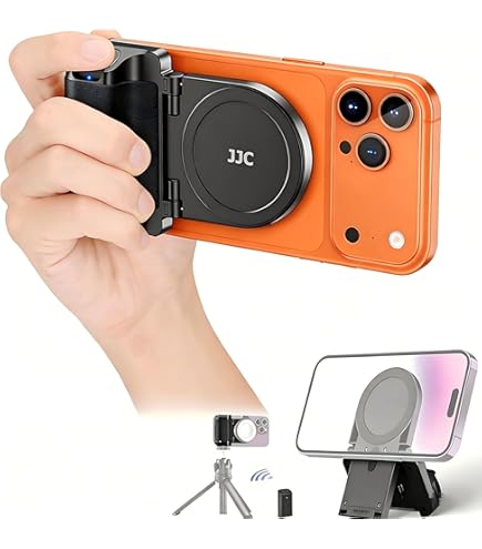 KIWIFOTOS Smartphone Handgrip Statief Draadloze Afstandsbediening Telefoonclip Compatibel Met Iphone Android Zwart 786839086