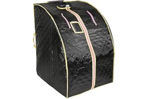 YIFAA Sauna Infrarouge et Portable | Spa à Domicile pour une Personne | Idéal pour la Désintoxication et la Perte de Poids 70 cm x 80 cm x 98cm (Noir)