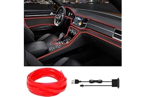 SUNSHINE SMILE Luces led Coche, 5m Tiras, Control, Iluminación Interior Automóvil, Tira led, Atmosfera Ambiental