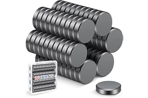 Wukong 60 Pezzi Calamite Potenti, 18x5mm Magneti per Lavagna Magnetica, Nero Calamite Piccole Rotonde per Bacheca, Frigorifero, Ufficio
