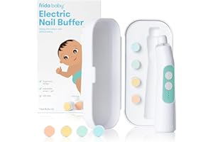 Frida Baby Electric Nail Trimmer, Safe & Easy Electric Nail File, Baby Nail Clipper Kit Suitable for Newborns, Toddler, and Children, 1 Electric Trimmer with LED Light + 4 Buffer Pads + Storage Case