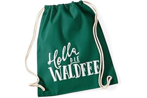 ‎MOONWORKS MoonWorks lustiger Turnbeutel mit Spruch - Holla die Waldfee - Sprüche Spruch-Beutel Jutebeutel Baumwolle