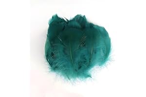 KOPPER-24 Gänsefedern Petrol 7-12cm - 100 Stück (5g) - Hochwertige, Flauschige & Natürliche Federn für Basteln, Dekoration, DIY Projekte, Traumfänger, Schmuckherstellung & Mehr