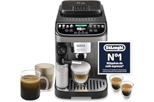 DE'LONGHI De’Longhi Magnifica Evo Next – Perfetto Cafetera Superautomática, LatteCrema Jarra de leche automática, 13 Bebidas One-Touch, Pantalla Táctil a Color, Titanio y Negro (ECAM312.80.TB)