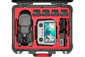‎SYMIK SYMIK P400-M3TL Mavic 3 Pro Koffer, Dreilagige wasserdichte Hartschalen Tasche für DJI Mavic 3 Pro/Mavic 3/Classic/Fly More Combo, DJI RC/RC Pro/RC-N1 Fernbedienung, Landing Pad, iPad, Zubehör