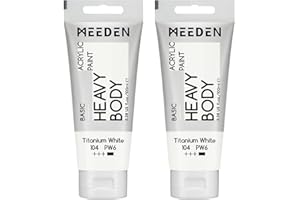 MEEDEN Titanium White Acrylic Paint: Pack of 2 Heavy Body Acrylic Paints (100ml x 2 Tubes)