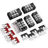 Qishare 15 Stücke Zweireihig 3 Position Schraube Barrier Terminal Block 600 V 15A + 400 V 15A 3 Positionen Pre Isolierte Term