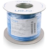 Câble Ethernet CAT7 Cuivre Pur 50m - 23 AWG, 900 MHz, 10 Gb/s, S/FTP, Ignifuge B2ca, Pour Réseau Domestique/pro