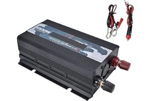 GAROSA Inversor de Corriente Onda Sinusoidal Pura 300W 12V a 220V Convertidor Potencia Multifuncional para Hogar RV Camión Inversor Eléctrico Batería Energía Solar Inversor Portátil Negro