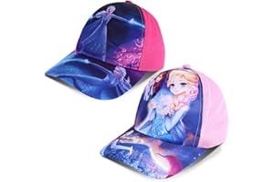 RTLIICM 2Pcs Girls Baseball Cap,Froze Baseball Cap,Adjustable Breathable Summer Hat for Childrens,Pre Curved Hat for Outdoor Sports Summer