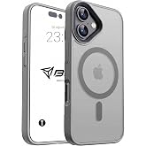 Babilden iPhone 17 i&ccedil;in Kılıf Kamera Korumalı Magsafe Wireless Şarj &Ouml;zellikli Mat Şeffaf Renkli Kılıf Gri