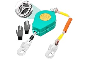 VAPOURD Höhensicherungsgerät Absturzsicherung 10m, Absturzsicherung mit Automatischer Sperrfunktion, Absturzsicherung Dachdecker, Tragbar Absturzsicherung Einziehbar, Klettern ​Sicherungsgerät