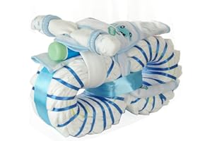 DUBISTDA -WINDELTORTEN- dubistda© Babyboy Windelmotorrad für Jungen blau / 43-teilig/Geschenk zur Geburt**