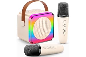 Gontence Karaoke Maschine mit 2 Mikrofonen, Geburtstag Geschenk für Kinder ab 3 Jahre, Karaoke Maschine Kinder mit Mikrofon, Geschenk Spielzeug für 3-15 Jahre Mädchen Jungen