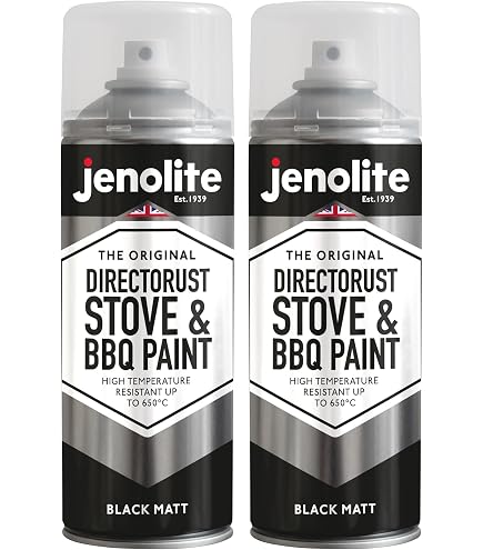 RUST-OLEUM 7778 Hitzebeständiger Decklack Spray – Für Temperaturen Bis 750°C, Schwarz, Für Grill & Motoren