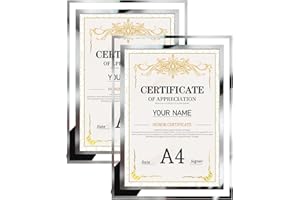 PETAFLOP Ramka A4, szklana ramka zestaw 2, ramka na zdjęcia na stół, format A4, idealny do zdjęć, portretów i dzieł sztuki