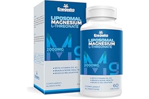 Liposomal Magnesium L-Threonate Softgels 2000 mg - Magnesium Supplement with Vitamin D3 & K2 (60 Stück (1er-pack))