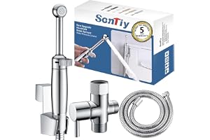 SonTiy Brass Handheld Bidet Sprayer for Toilet, All Metal Cloth Diaper Toilet Sprayer Bidet Attachment with Backflow Prevente