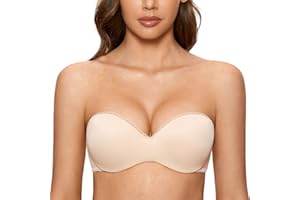 DOBREVA Damski biustonosz push-up bez ramiączek z fiszbinami Plus Size Multiway Bandeau