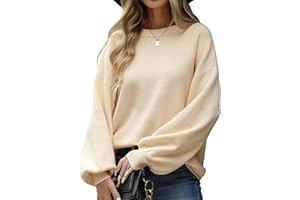 heekpek Pull Femme Hiver Chaud Chic et Élégant Col Rond Oversize Doux Pull Grosse Maille Femme Sweat Décontractée Manche Longue Haut Automne