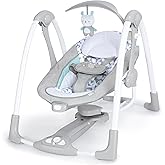 Ingenuity ConvertMe 2 in 1 Compact Portable Baby Swing and Baby Seat, Cordless Vibrations, Auto Swing,