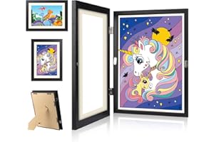 Swiecedon Cadre photo, pour dessins d'enfants, format A4, cadre photo, 1 pièce, noir