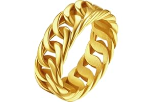 FindChic Ring Herren Damen Edelstahl Partnerring als Geschenk zum Geburtstag, Weihnachten, Valentinstag