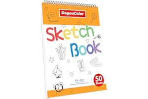 DagouColor 50 Blätter 9 "x12" Spiralgebundener Skizzenbuch für Kinder, Spiral-Gebundene Glatte Zeichnungspapier Skizzenpad, Doppelseitige Zeichnungspapiere für Anfänger Künstler