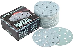 FASTPLUS Disque abrasif 150mm, Disques de Ponçage auto-agrippants de 6 Pouces à 15 trous, 100 Disques de Ponçage Ronds, 80 Grains, Tampons de Ponçage Assortis Pour Ponceuse Orbitale Aléatoire