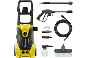 Vytronix JETW1800 Powerful Electric Pressure Washer 1800W | 135 Bar | Jet Wash Kit | High-Performance Power Cleaner for Car, Home, Patio and Garden Furniture Yellow
