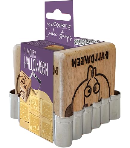 Kit Stampo E Timbro Per Biscotti Unicorno – ScrapCooking, Legno Naturale E Acciaio, 5 Disegni In Rilievo