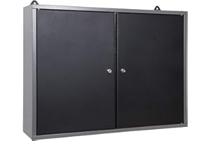METALL MÖBELL WORKBENCH & TOOLS METALLMOBELL - Armoire de Rangement pour Le Garage | 80x60x20cm, avec Étagères en Métal, Panneau d'outils et Serrure | Armoire Metallique, Meubles de Bureau, Meuble Rangement Bureau - MB02