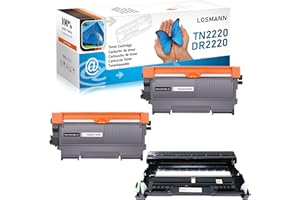 LOSMANN 2x Toner & 1x Tamburo compatibile per Brother TN2220 TN2010 DR2200 per Brother DCP-7055 DCP-7055W DCP-7057 DCP-7060D DCP-7060N DCP-7065DN DCP-7070DW FAX-2840 HL-2130 HL-2132 HL-2135W