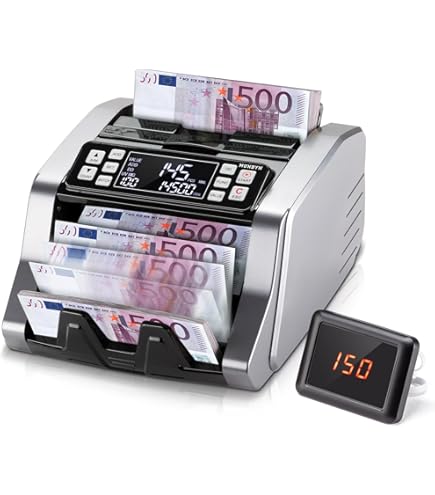 Munbyn Imc20 Ticketteller en Ticketteller | Ticketmachine met UV/MG/IR/MT-detectie, telling op waarde voor Usd/EUR, modi Add/Batch/Value