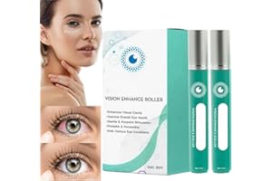 HEEFENG 2PCS Vision Enhance Roller Medilisk,Medilisk Vision Enhance Roller,Eye Massage Roller,Eye Roller Serum,Relieve Eye Strain,Moisturize Promotes Eye Relaxation,Enhances Visual,Eye Bags Remover