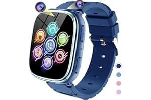 UCANI Smartwatch Bambini - Orologio Telefono per Ragazzi con Chiamata SOS Giochi Contapassi Musica Fotocamera Torcia Sveglia Audiolibri, Kids Smart Watch Intelligente per Bimbi 3-12 Anni Regalo (Blu Navy)