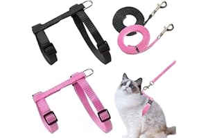 GRANTOP 2 imbracature regolabili in nylon per gatti, imbracatura per gatti, collare per gattini, cuccioli, coniglio