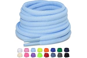 Puzeam Lacets Ovales de Sport [ 2 Paires ] lacets de Chaussures Demi Ronds les Course de Baskets de Running - Largeur 6 mm,16 couleurs au Choix