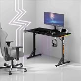 ErgoGaming Nova Profesyonel RGB Oyuncu Masası 112x60 Siyah, RGB Aydınlatmalı, Karbon Fiber Y&uuml;zey