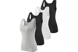 vislivin Elastische Tank Tops für Damen Unterhemden 3/4er Pack