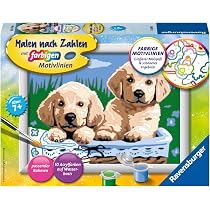 Ravensburger CreArt Malen Nach Zahlen: Leuchtende Delfine – Bastelset Für Kinder Ab 7 Mit Rahmen (13x18 Cm)