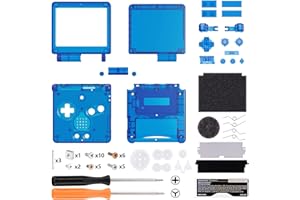 eXtremeRate Full Gehäuse für Nintendo Gameboy Advance SP,IPS Ready Upgraded Hülle & Taste, Ersatz Case Cover Shell Buttons für gba SP Konsole IPS&Standard LCD(KEIN Konsole&Platine)–Clear Blau