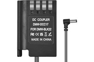 Andoer DMW-DCC17 Dummy akumulator z wtyczką DC, prosty kabel, DC na DMW-BLK22 Dummy, akcesoria, zamiennik do aparatów Panasonic LUMIX S5 DC-S5 DC-S5K DC-S5GK GH6