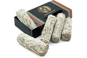 MUT22 5 Salvia Bianca 10 cm Sacra da Bruciare, Erba di Purificazione e Armonia, Salvia Apiana 100% Naturale, Ideale per la Pulizia Spirituale e i Rituali Energetici (5 Salvia Bianca 10 cm)