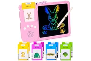 ZNZ Toddlers Learning Educational Toys Gifts for 2 3 4 5 6 7 8 Year Old Boys and Girls Kids, Autism Sensory Toy for Autistic Children, Talking Flash Cards with LCD Drawing Scribble Boards Montessori Toys