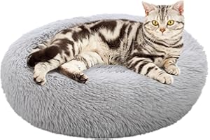 Aoresac Hundebett Donut Hundebett Weiches und Flauschiges Haustierbett Waschbar Ultra Weicher Plüsch Haustierbett für Kleine, Mittelgroße und Große Hunde, Katzen