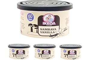 IKEDA SCENTS Désodorisant pour voiture | 4 Organique Kit | Maison et Bureau Longue Durée Parfum | Sent bon Voiture Eliminateur d'odeurs | Voiture Accessoires Interieur pour Hommes et Femmes (Vanilla)