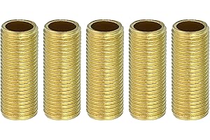 PATIKIL M10 Fin Filetage Lampe Tuyau, 10 Paquet 25mm Fileté Creux Tube Adaptateur Laiton Coupleur Connecteur Tuyau Raccord
